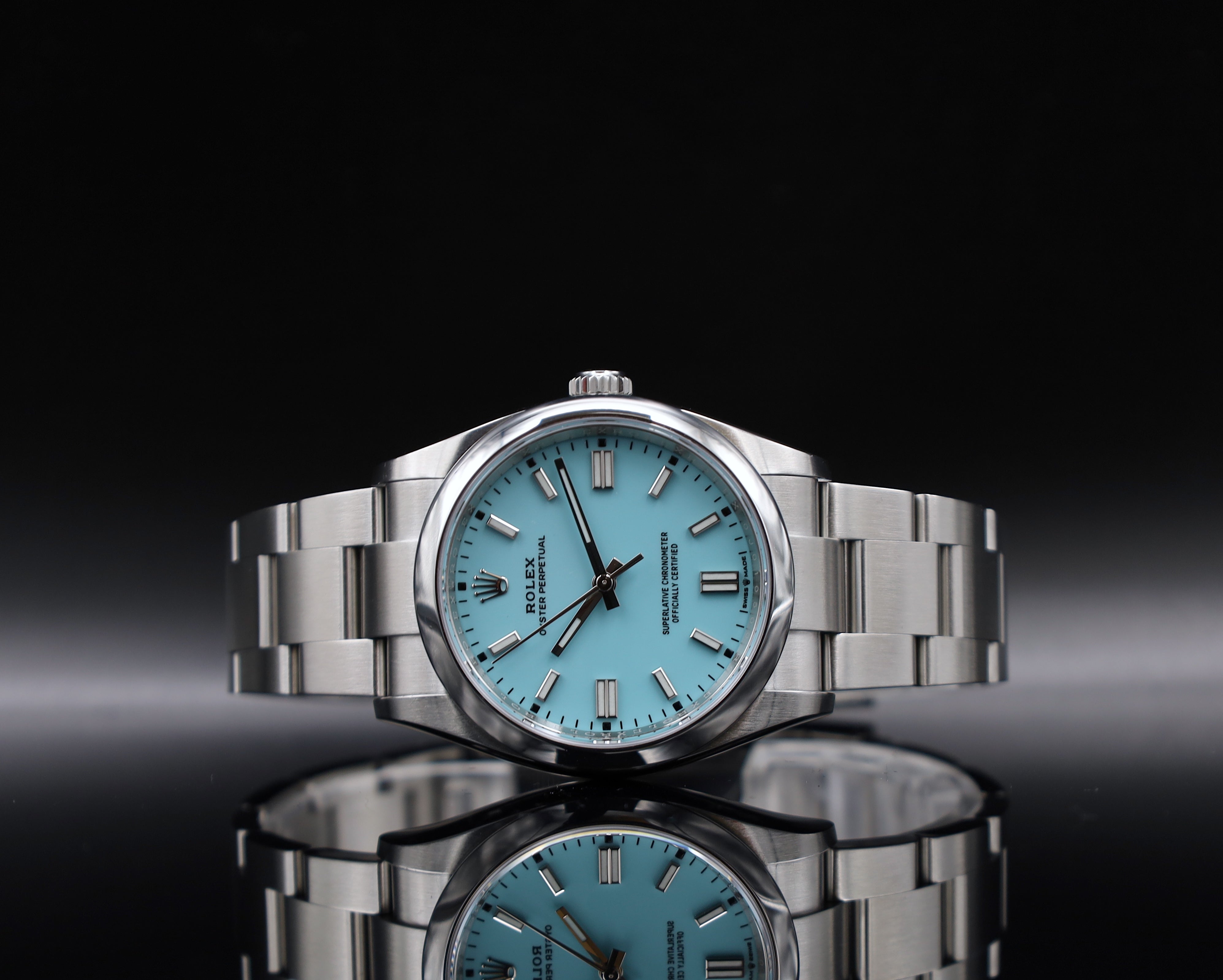 Rolex Oyster Perpetual 36 "Tiffany" - LC100 - Neuwertig - 2022 - Fullset - 126000