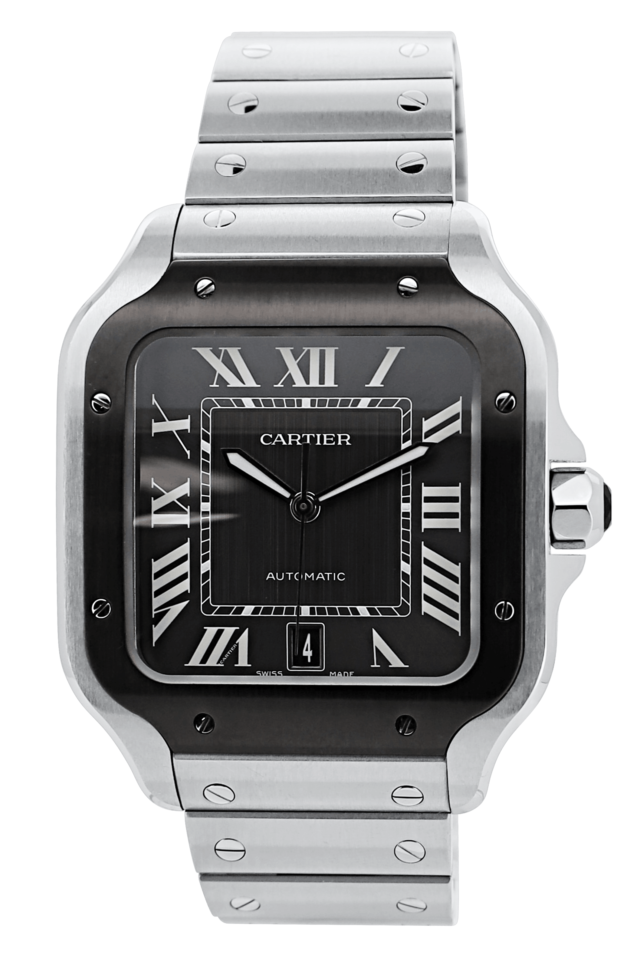 Cartier Santos De Cartier Grau Stahl u. Kautschukband - 2022 - WSSA0037 -Fullset