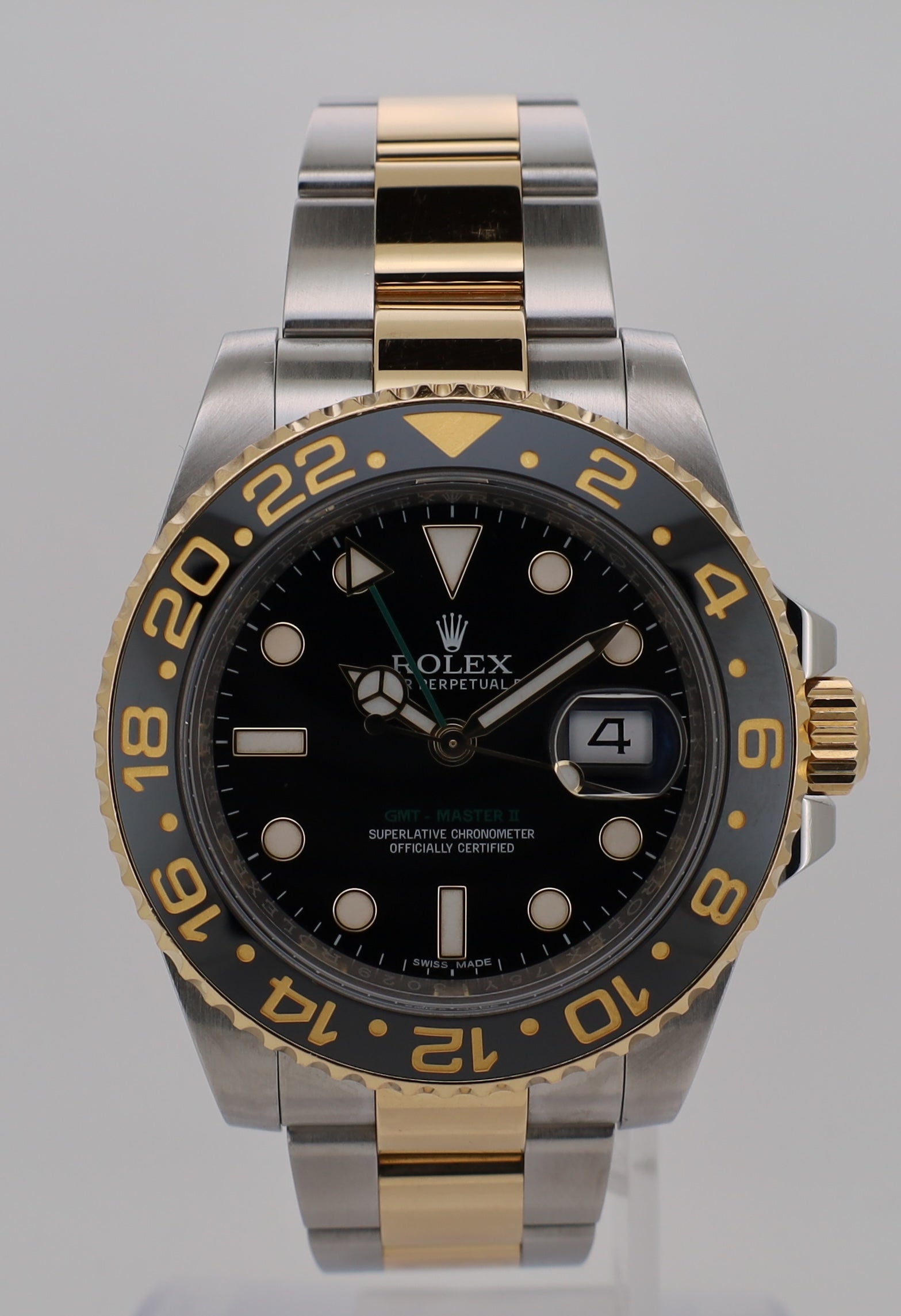 AnzeigeRolex GMT Master II Stahl Gold - 116713LN - LC NL - Full Set