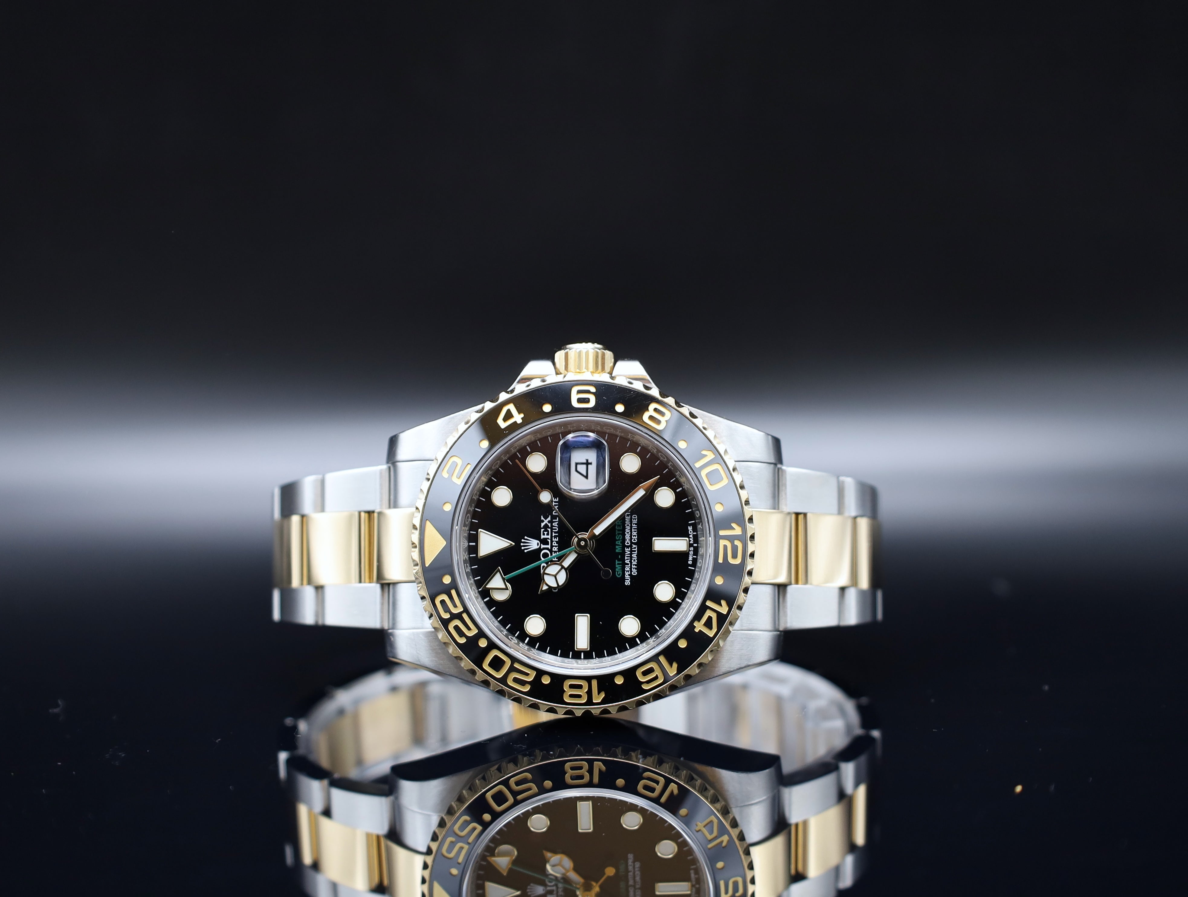 AnzeigeRolex GMT Master II Stahl Gold - 116713LN - LC NL - Full Set