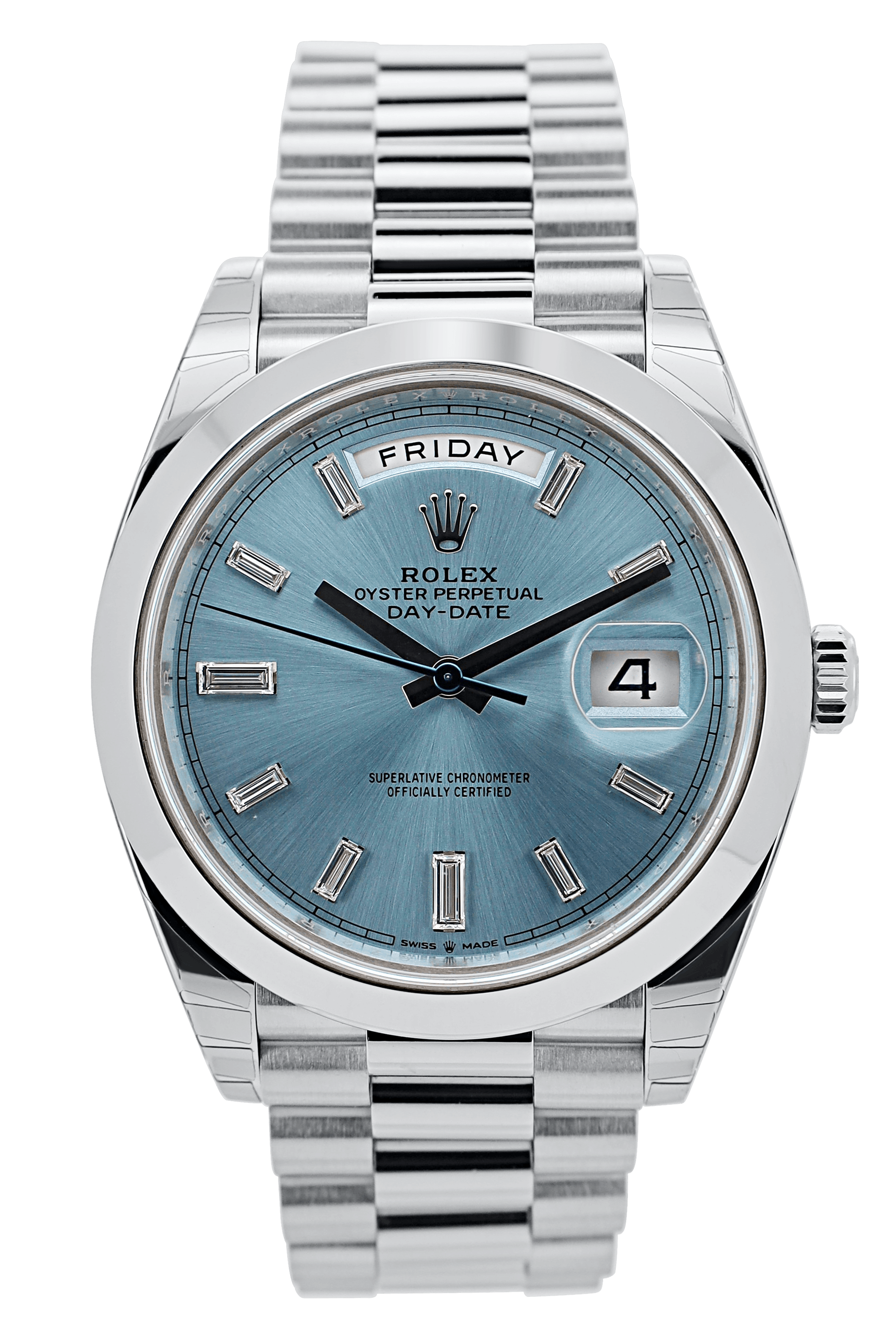 Rolex Day Date Platin baguette Zifferblatt - 12/2022 - Fullset - 228206