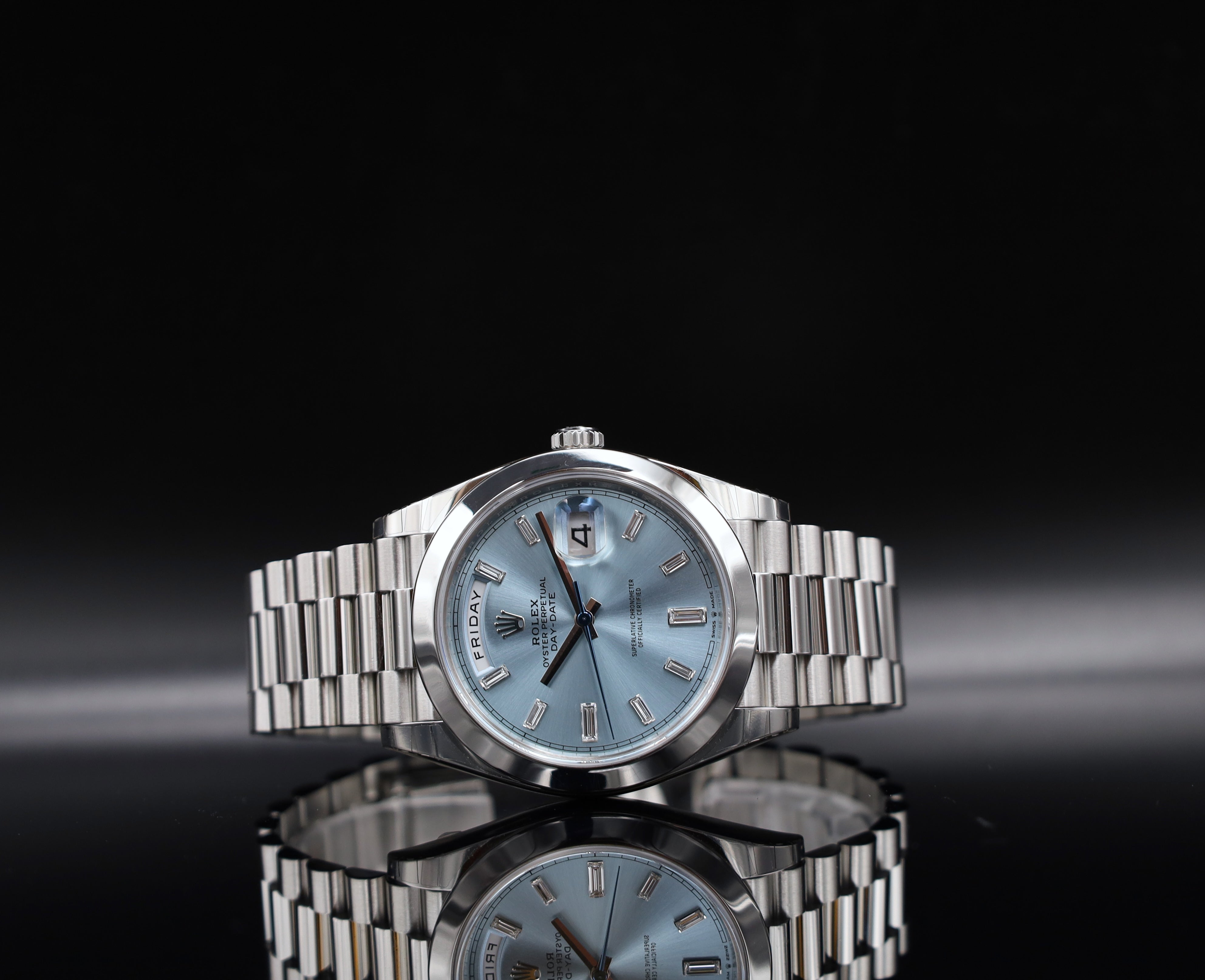 Rolex Day Date Platin baguette Zifferblatt - 12/2022 - Fullset - 228206