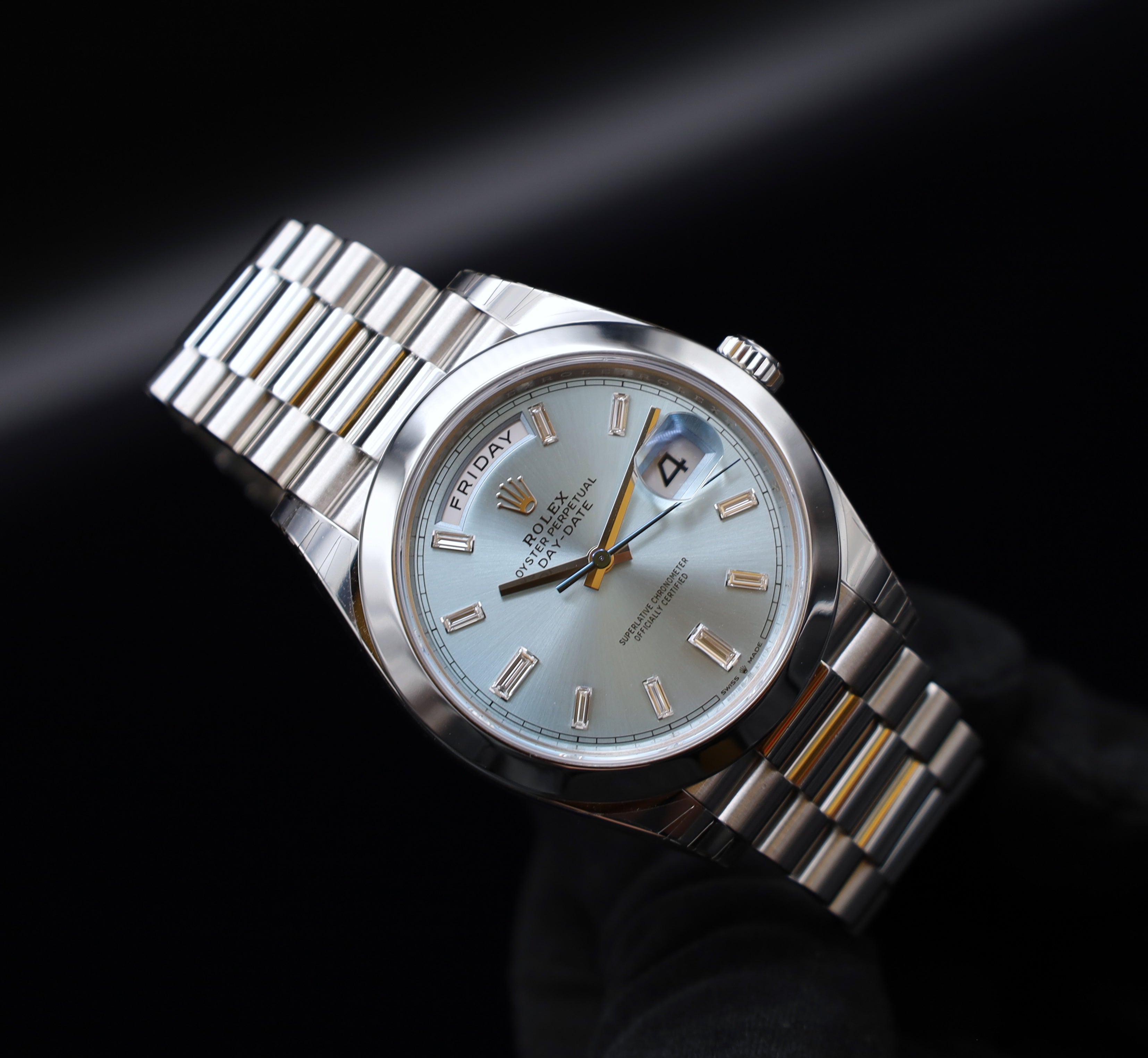 Rolex Day Date Platin baguette Zifferblatt - 12/2022 - Fullset - 228206