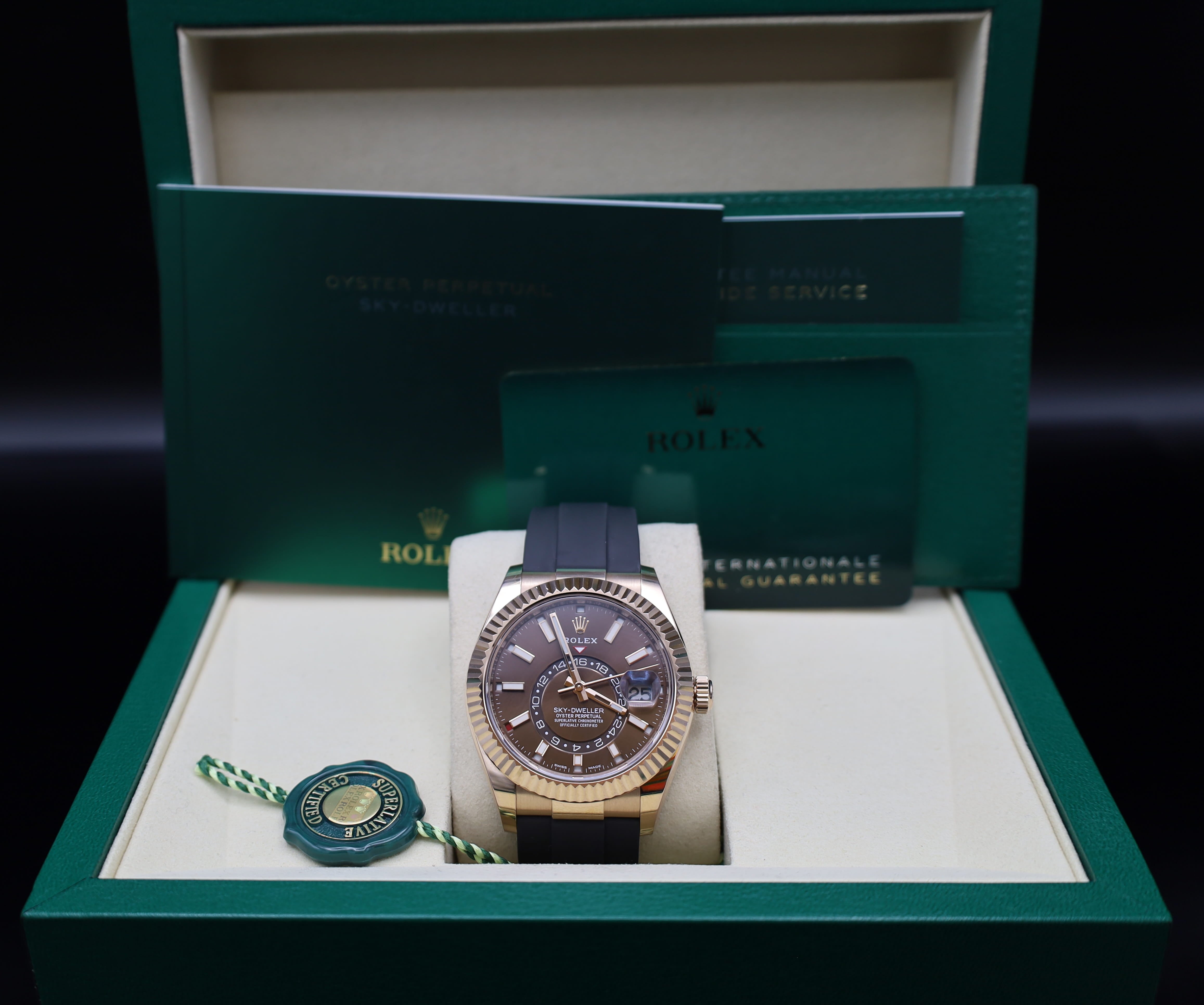 Rolex Sky-Dweller Oysterflex Roségold Rhodium Blatt - 2022 - 326235 - Fullset