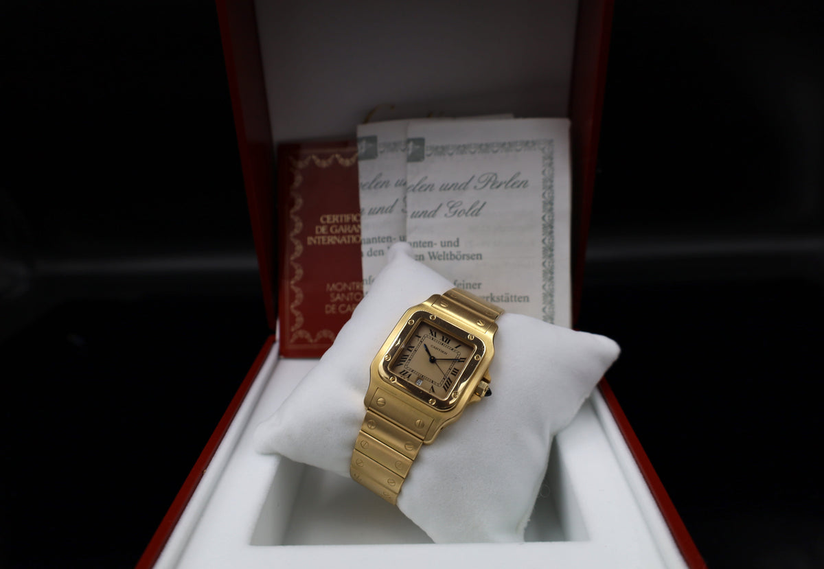 Cartier Santos Galbee - 750er Vollgold - 1991 - Fullset